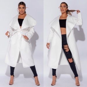 New Arrival!!! Oversized Belted Waterfall Coat